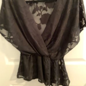 Sheer black floral top